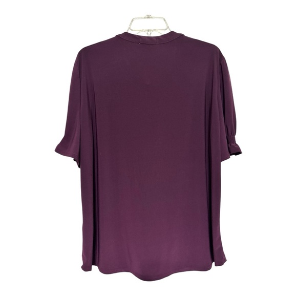 joie de vivre Eggplant Short Sleeve Blouse 2X - Picture 6 of 6